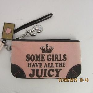 Juicy Couture suede and leather wristlet